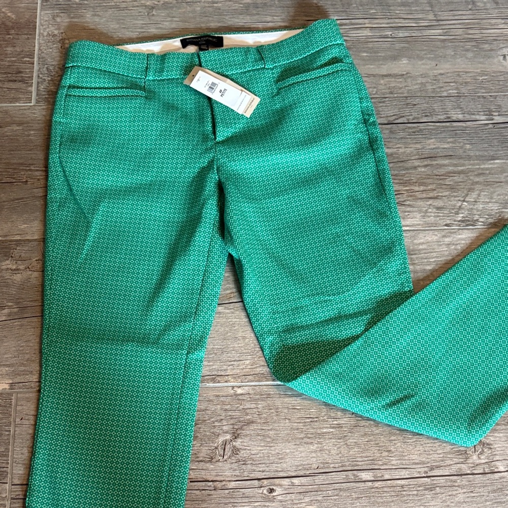 Banana Republic Teal Geometric Trousers